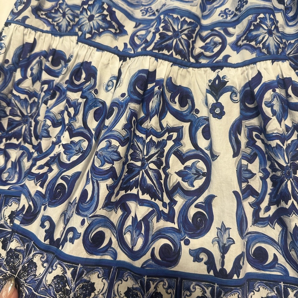 Dolce & Gabbana Blue and White Midi Skirt - Picture 4 of 7